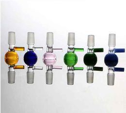 Round Thick Glass Bowl Color Filter Smoking Tools Accessories Herb Dry Oil Burners 14mm 18mm Hookahs Water Bongs Bubbler