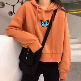 Women's Hoodies Women Hoodie Long Sleeve Crop Top Thin Cotton Croped Sweatshirt Kpop Sports Shirts Autumn Ulzzang Hoody Fitness Gym Coat