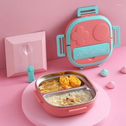 Dinnerware Sets 304 Stainless Steel Portable Lunch Box Dinner Plate Children's Baby With Robot Shaped Bento Kitchen Supplies