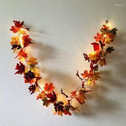 Decorative Flowers Halloween LED Light Autumn Fall Leaves Garland Hanging Plant Home Decor For Holiday Decoration