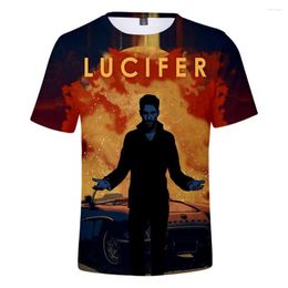 Men's T Shirts Lucifer 3D Shirt Men Women Summer Sale Fashion Print Hip Hop Morningstar Short Sleeve T-shirt Tops
