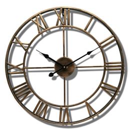 Wall Clocks Needle Gift Roman Numerals Indoor Outdoor Garden Metal Accurate Silent Nordic Hanging Ornament Round Home Decoration 220930