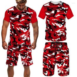 Men's Tracksuits Men's Summer Tshirt Shorts Outfits Set Tracksuit Men's Oversized Clothes Vintage Fashion 3D Printed Camouflage