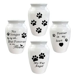 Personalized Paw Print Pendant Urns for Ashes Stainless Steel Pet Urn Funeral Keepsake Gift Mini Memorial Jars for Dogs and Cats