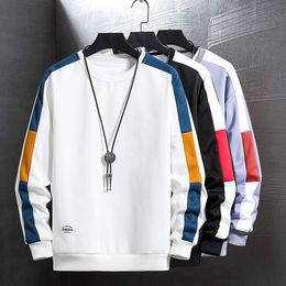 Men sweatshirt Side Sleeve Striped Men Fashion Clothing Tops Autumn Slim Fit Crewneck Shirt Pullovers Colorblock