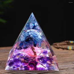 Decorative Figurines 5cm Orgonite Pyramid Energy Converter Emf Protect Lucky Gather Wealth Prosperity Home Decor Stone Crystal Ornament Gift