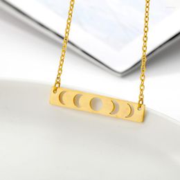 Choker Sun Moon Phase R Eclipse Necklaces For Women Vintage Jewellery Stainless Steel Chain Statement Necklace Collier Bijoux