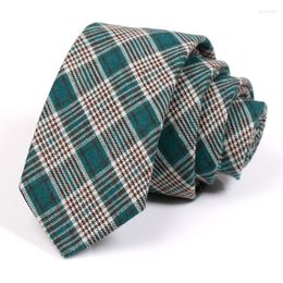 Bow Ties Brand Men's Green 6CM Tie Classic Plaid For Men Business Suit Work Neck High Quality Fashion Formal Necktie