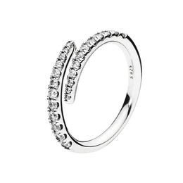 CZ diamond Lines of Sparkle Ring 925 Sterling Silver Wedding Gift Jewelry For Women Girls with Original Box for Pandora Engagement Rings