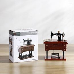 Decorative Figurines Manual Clockwork Music Box Retro Simulation Small Sewing Machine Model Family Shop Clothing Store Ornaments