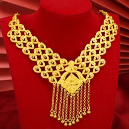 Luxury Women Collar Pendant Chain Tassel 18K Yellow Gold Filled Classic Fashion Pretty Jewelry Gift