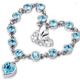 Charm Bracelets Arrival Heart Crystal Cute Party Girls Birthday Gift Fashion Jewellery Shine Lover Drop Summer Holiday