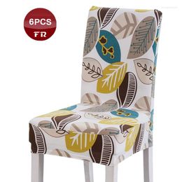 Chair Covers Wholesale 6PC Spandex Stretch Printed Dining Machine Washable For Weddings Party Restaurant El Covering