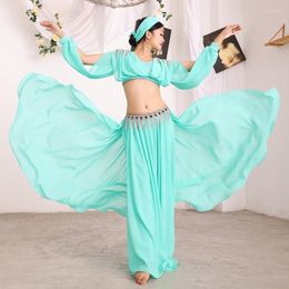 Stage Wear Sexy Ladies Cosplay Belly Dance Costume Set Arabian Carnival Festival Outfits Top Shoulder Ornament Skirt Head Veil