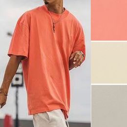 New Colour Front Side Flocking Lettering Oversized Tee Casual Short Sleeves T-shirts Cotton T Shirts Men Women Hip Hop Streetwear MG220383