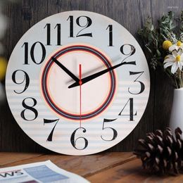 Wall Clocks 12 Inch Wooden Clock European Style Household Supplies Digital Home Decorations For Living Room Bedroom Study