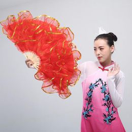 Stage Wear Adult Belly Dance Fan Chinese Style Christian Five Layers Of Yarn Hand Folding Wedding Home Decoration Art Crafts