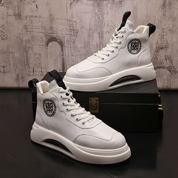 Classic Business Dress Italy Wedding Party Shoes Fashion Breathable White Sports Casual Sneakers Non-slip Round Toe Air Cushion Driving Leisure Boots Y107 904