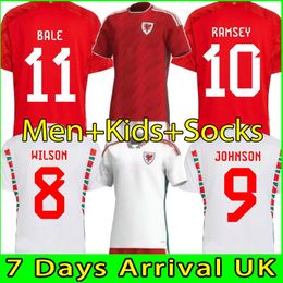 2223 Wales Soccer Jerseys Cymru BALE WILSON JAMES JOHNSON ALLEN GIGGS BROOKS RAMSEY MOORE SMITH DAVIES AMPADU Rodon VOKES Kids Maillot De Football Shirts