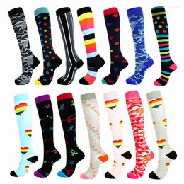 Men's Socks 9 Colors Men Professional Compression Breathable Travel Activities Fit For Nurses Shin Splints Flight