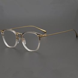 Quality 5307D Pure-titanium gold wire frames Vintage round fullrim for prescription glasses 49-21-145fashional ultra-light unisex eyeglasses goggles fullset case