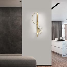 Wall Lamps Modern S-shaped Copper Nordic Living Room Bedroom Decor Kitchen Bathroom Mirror Light Fixture Study Led Lights