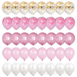 Party Decoration 40 Piece 10 Inch 1st Birthday Wedding Rose Gold Agate Latex Balloon Set Arch