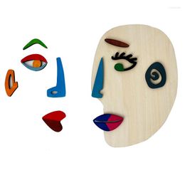 Party Decoration Wooden Toy For Children Montessori Education DIY Wood Puzzle Baby Preschool Early Educational Toys Human Face Sorter