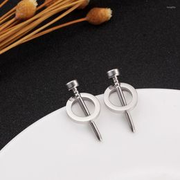 Stud Earrings Punk Style Tassel Silver Color Stainless Steel For Men Women Statement Jewelry Pendientes Mujer