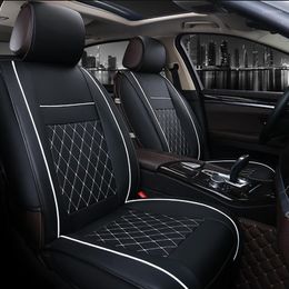 Car Seat Covers DERMAY 1PC Front Cover Artificial Leather All-around Full Surround 3D Cushion Automobile Chair Protection Mat