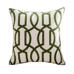 Pillow Fashion Contemporary Sofa Case Canvas Embroidery Green Blue Cover 45x45cm Geometric Decorative Home Living Gifts