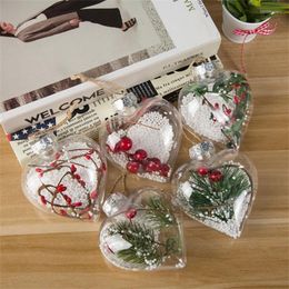 Christmas Decorations Tree Ornaments Pendant Hanging Plastic Heart-shaped Interior View Ball Festival Gift