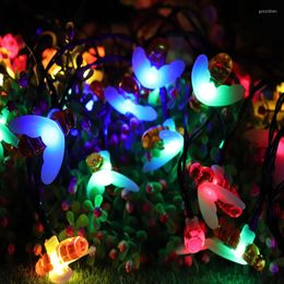 Strings 3.5M Solar Powered String Light 10 LED Honey Bee Lamp Garden Outdoor Fairy Holiday Lights Patio Party Lighting ALUVEE