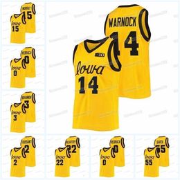 Gla MitNess Custom Iowa Hawkeyes College Basketball Jersey NCAA Riley Mulvey Austin Ash Bohannon Carter Kingsbury Filip Rebraca Tony Perkins Kris Murray