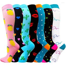 Men's Socks 58 Styles Compression Fit For Diabetic Edoema Atheletics Pregnancy Outdoor Running Cycling Long Pressure Stockings High