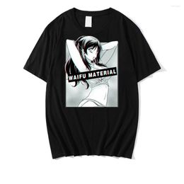 Men's T Shirts Hentai Sexy Anime Girl Waifu Material Retro Style 2022 Summer Man Harajuku Tshirts Cotton Printing Tees Mens Tops Cool