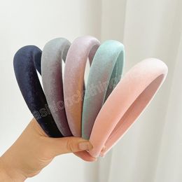 Fashion Women's Hair Hoop Soft Solid Color Sponge Hairband For Adult Headwear Autumn Hair Accessories