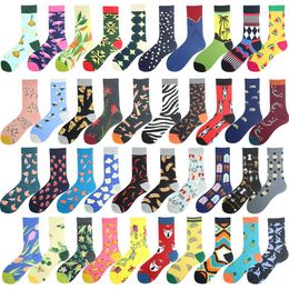 Men's Socks Unisex Personality Funny Men Cotton Coffee Pineapple Dress Design Hip Hop Streetwear Crew Gifts For Brand Sokken