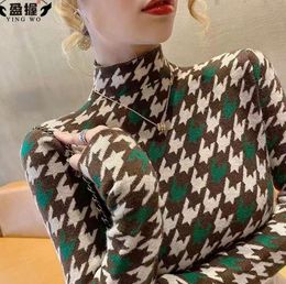 Women's Sweaters Winter Black White Blue Orange Pullovers Letters Slim Harajuku Casual Turtleneck Sweater