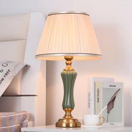 Table Lamps Desk Lamp Bedroom Livingroom Light Metal Cloth Home Indoor Ceramic