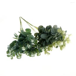 Decorative Flowers Plastic Bush Artificial Plant Money Leaves Grass Mini Green Eucalyptus Home Decoration Festival Supplies Color