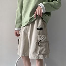 Loose Shorts Men Summer Japsn Style Wide Cuff Shorts Borad Jogger Streetwear With Big Pockets Work Trousers