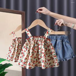 Clothing Sets Summer Flowers Cloths Set Baby Girl Cute Cotton Girls Sweet Princess 2pcs Suit Children's Kids Vestidos