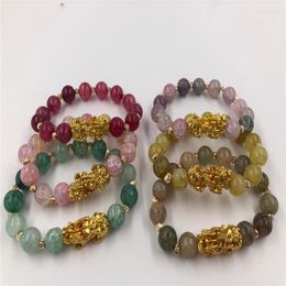 Strand Natural Jewellery 10mm Cracked Imitation Agate Jade Pieces Lucky Paixiu Men And Women Beads Bracelet Charms Yoga Meditation