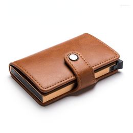 Wallets Wallet Men Card Holder Case Leather Metal Male Coin Purse Women Mini Customised