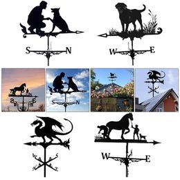 Garden Decorations Iron Farmhouse Weather Vane Roof Mount Wind Direction Indicator Kit Outdoor Bracket Speed Spinner 220930