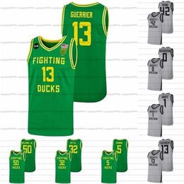 Gla A3740 Custom Oregon Ducks NCAA College Basketball Jersey 13 Quincy Guerrier 42 Jacob Young 50 Eric Williams Jr. 0 Will Richardson 32 Nathan Bittle
