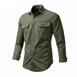 Men's Casual Shirts Men Fashion Blouse Shirt Long Sleeve Business Social Solid Colour Turn-neck Plus Size Work Brand Male Clothes