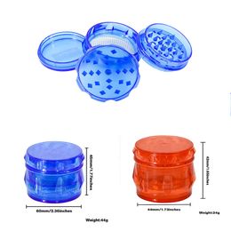 Smoking Accessories Wholesale 60mm/43 4layer Diamond Plastic tobacco Grinder Herbal Spice Crusher grinders