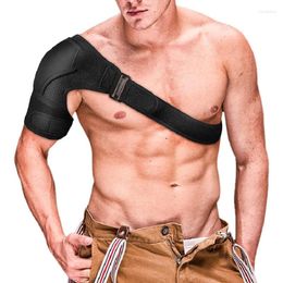 Knee Pads Breathable Adjustable Gym Sports Care Single Shoulder Support Back Brace Guard Strap Wrap Belt Band Black Bandage Men Women